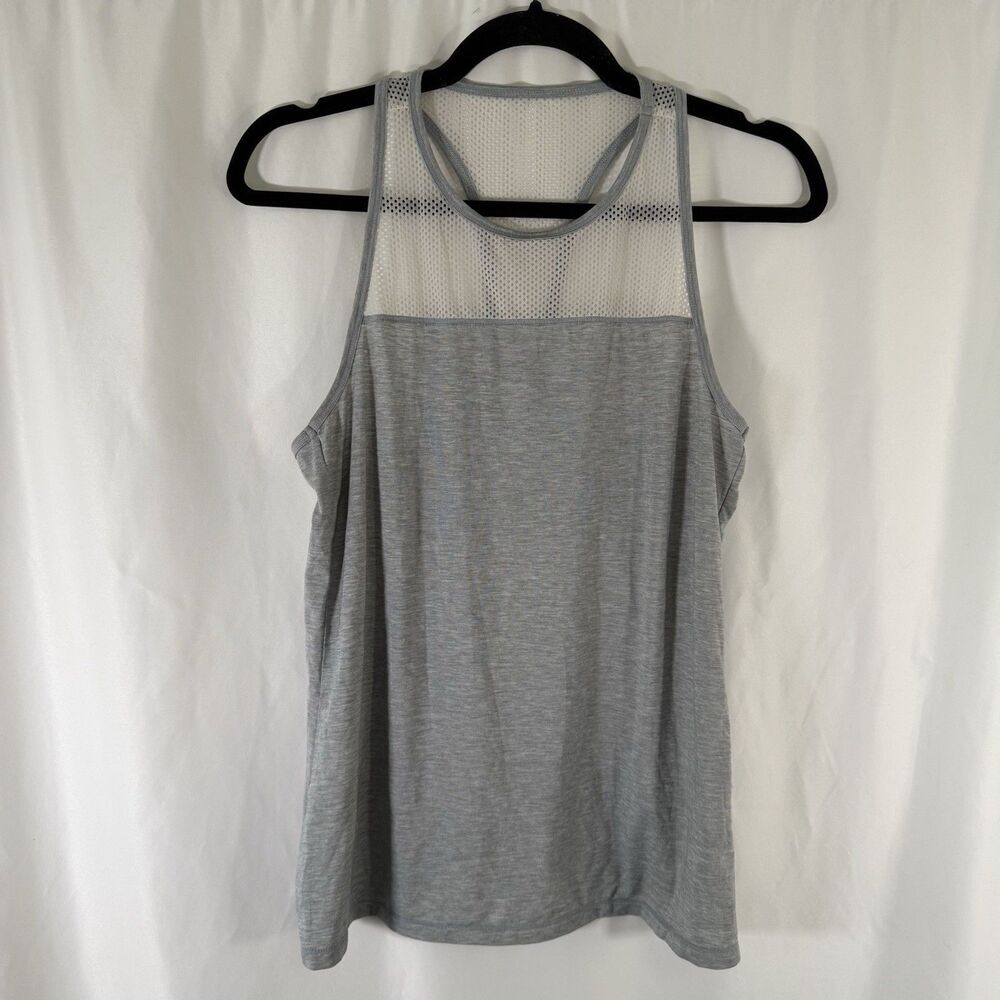 Athleta Tank Top Women's Small Heathered Grey Breathable Mesh Sleeveless